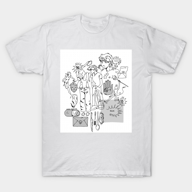 Doodle sheet grey T-Shirt by PeachyDoodle